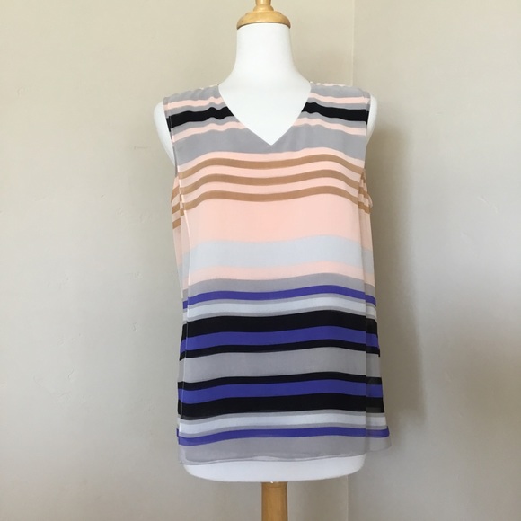 CAbi “Underline” Blouse Semi-Sheer Striped Size L - Picture 11 of 11
